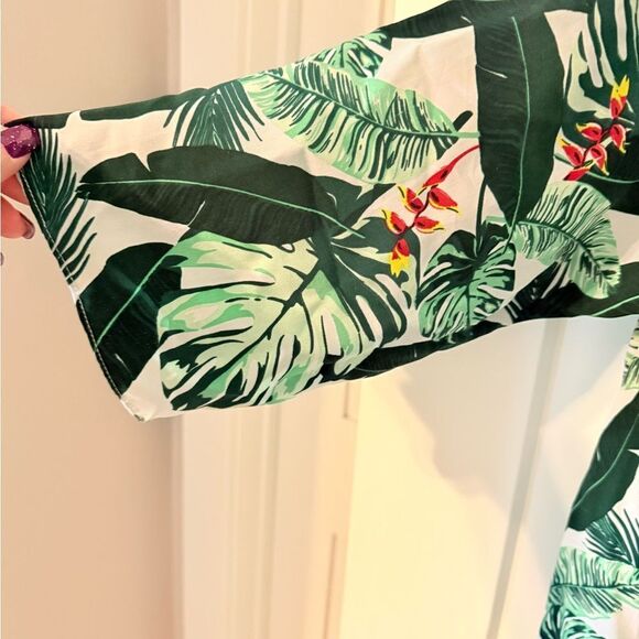 Tropical Leaf Print Dress - Picture 3 of 4